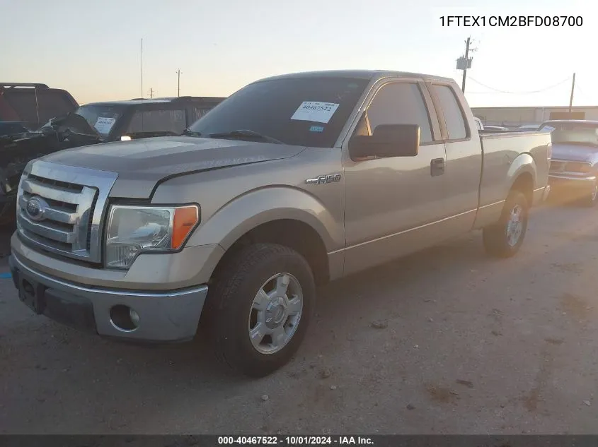 2011 Ford F150 Super Cab VIN: 1FTEX1CM2BFD08700 Lot: 40467522