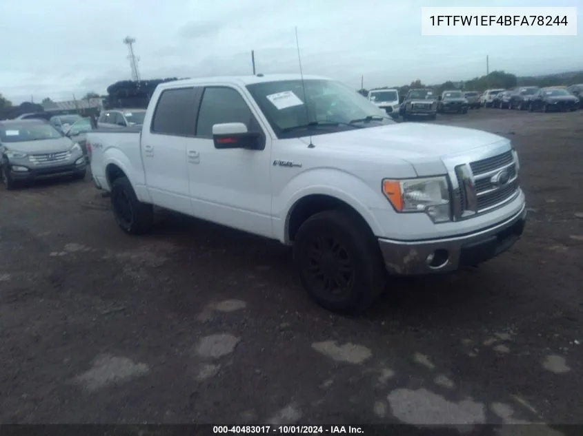 2011 Ford F-150 Supercrew VIN: 1FTFW1EF4BFA78244 Lot: 40483017