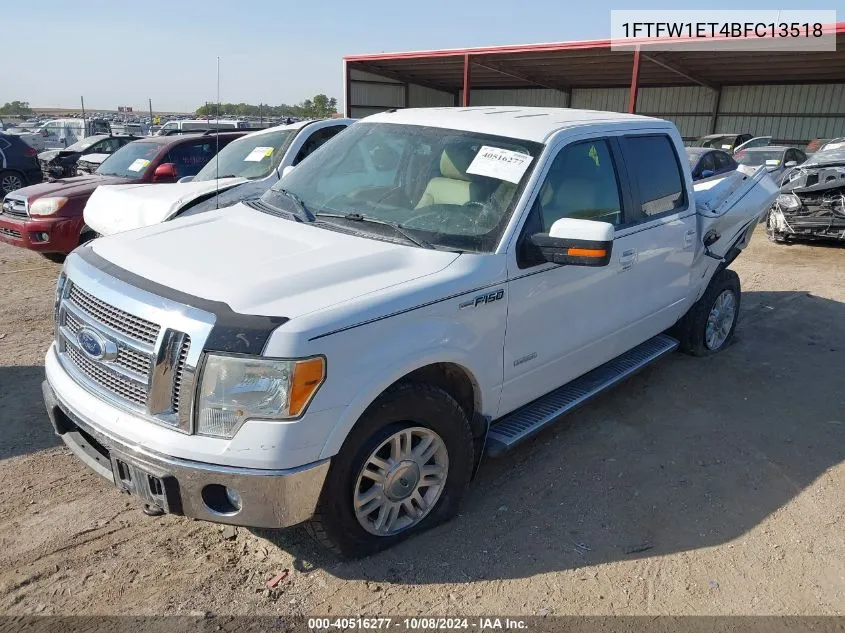 2011 Ford F-150 Lariat VIN: 1FTFW1ET4BFC13518 Lot: 40516277