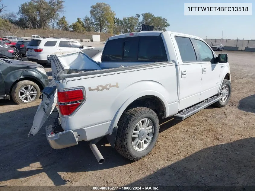 2011 Ford F-150 Lariat VIN: 1FTFW1ET4BFC13518 Lot: 40516277