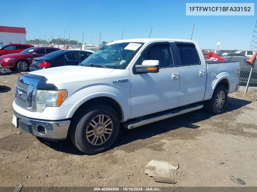 2011 Ford F-150 Lariat VIN: 1FTFW1CF1BFA33152 Lot: 40594556