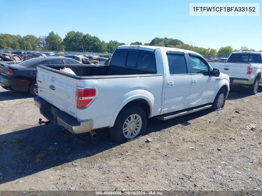 2011 Ford F-150 Lariat VIN: 1FTFW1CF1BFA33152 Lot: 40594556