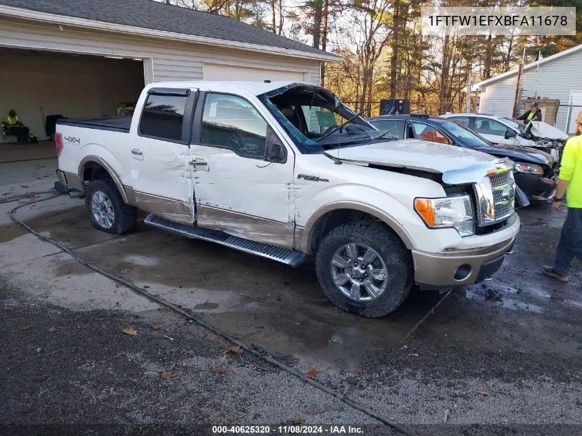 2011 Ford F-150 Lariat VIN: 1FTFW1EFXBFA11678 Lot: 40625320