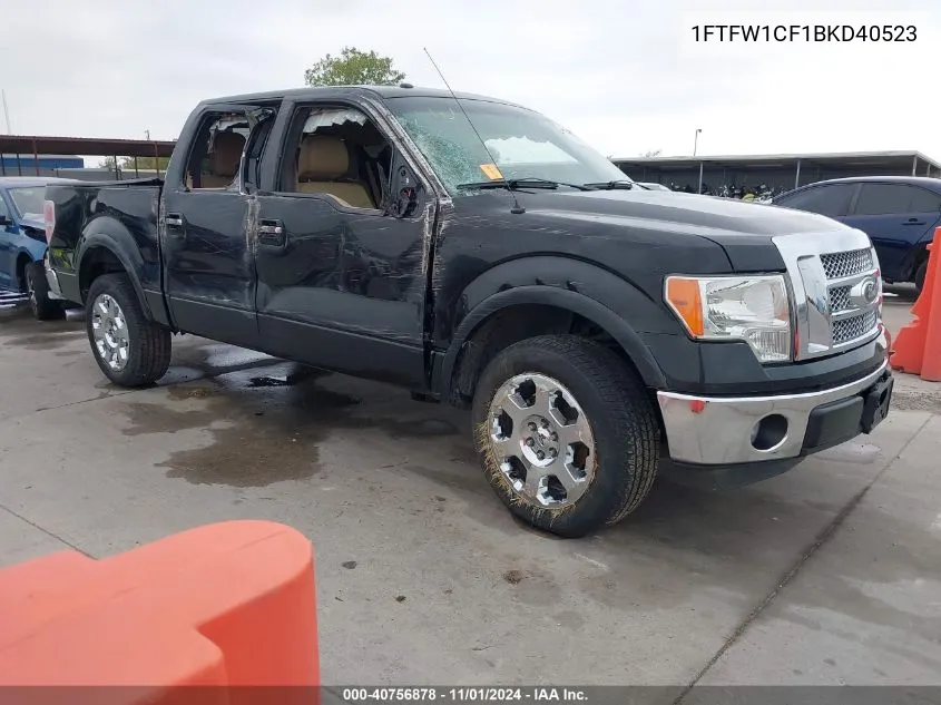 2011 Ford F-150 Lariat VIN: 1FTFW1CF1BKD40523 Lot: 40756878