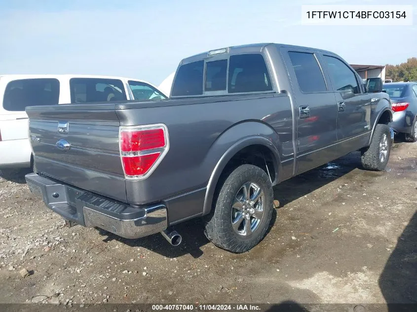 2011 Ford F-150 Lariat VIN: 1FTFW1CT4BFC03154 Lot: 40757040