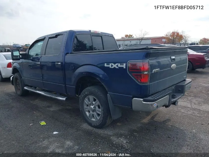 2011 Ford F150 Xlt VIN: 1FTFW1EF8BFD05712 Lot: 40759526