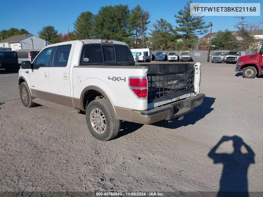 2011 Ford F-150 King Ranch VIN: 1FTFW1ET3BKE21168 Lot: 40768843