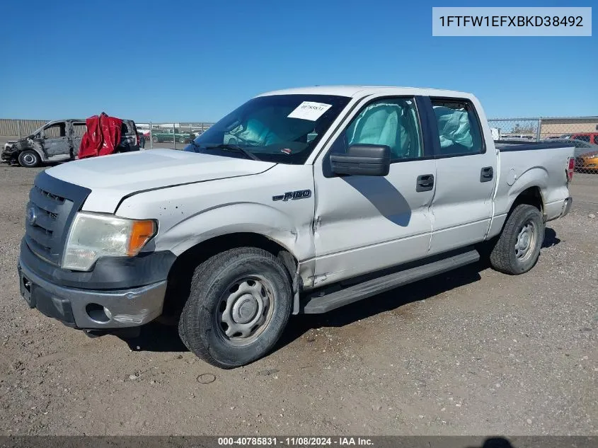 2011 Ford F-150 Xl VIN: 1FTFW1EFXBKD38492 Lot: 40785831