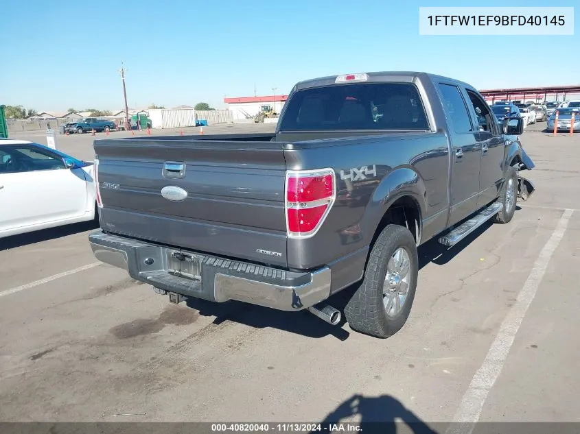 1FTFW1EF9BFD40145 2011 Ford F-150 Xlt