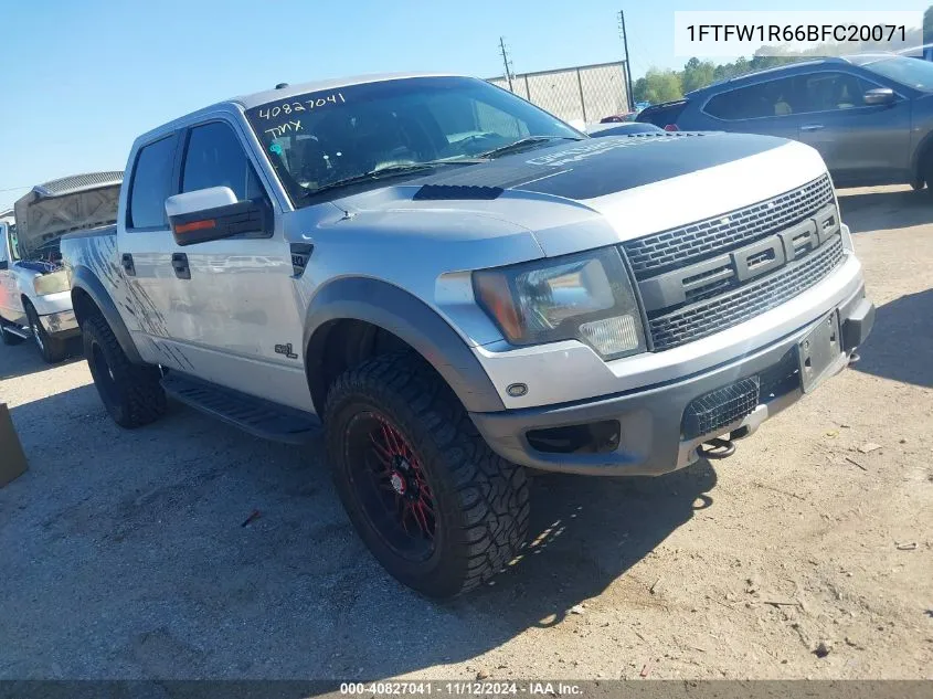 2011 Ford F-150 Svt Raptor VIN: 1FTFW1R66BFC20071 Lot: 40827041