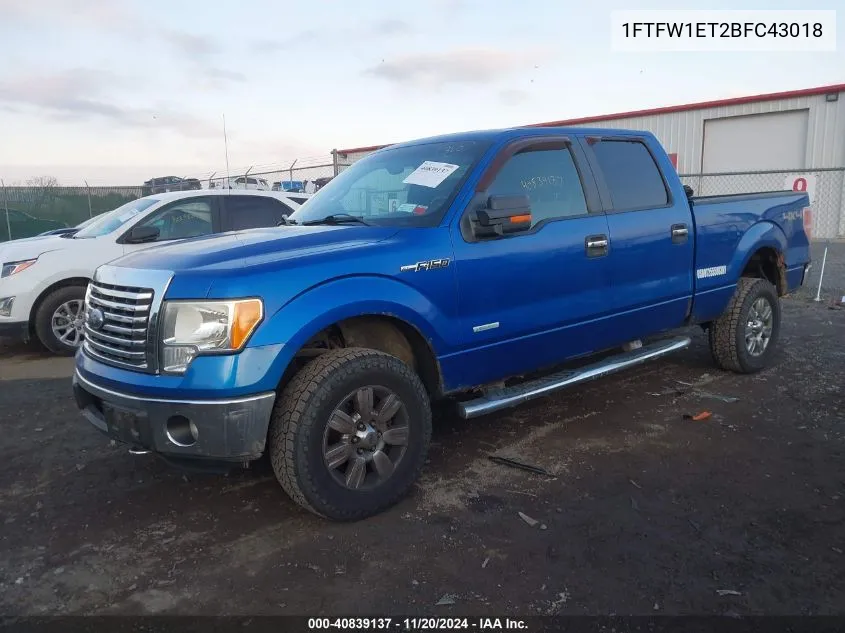 2011 Ford F-150 Xlt VIN: 1FTFW1ET2BFC43018 Lot: 40839137