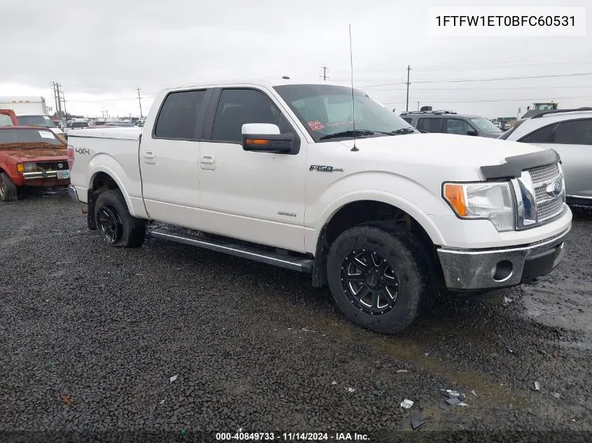 2011 Ford F-150 Lariat VIN: 1FTFW1ET0BFC60531 Lot: 40849733