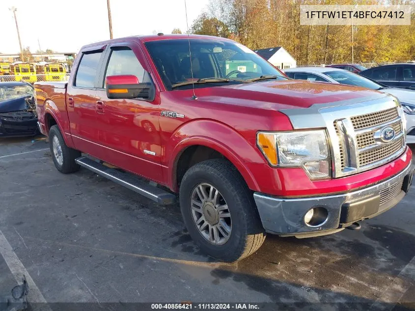 2011 Ford F-150 Lariat VIN: 1FTFW1ET4BFC47412 Lot: 40856421