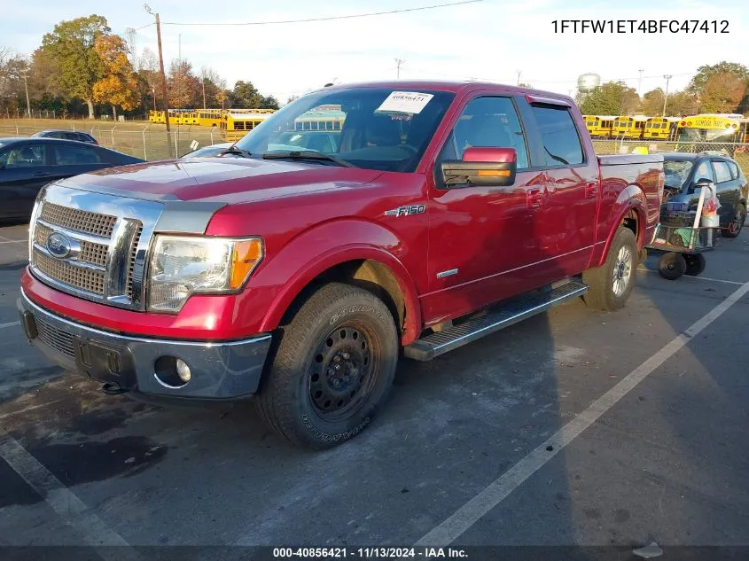 2011 Ford F-150 Lariat VIN: 1FTFW1ET4BFC47412 Lot: 40856421