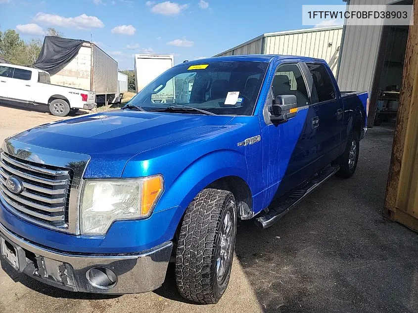 2011 Ford F150 Supercrew VIN: 1FTFW1CF0BFD38903 Lot: 40875991