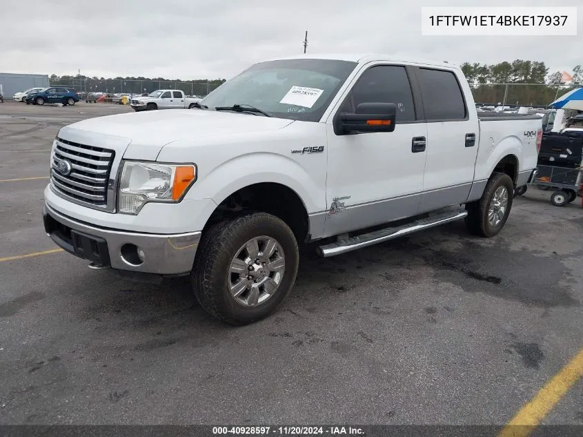 2011 Ford F-150 Xlt VIN: 1FTFW1ET4BKE17937 Lot: 40928597