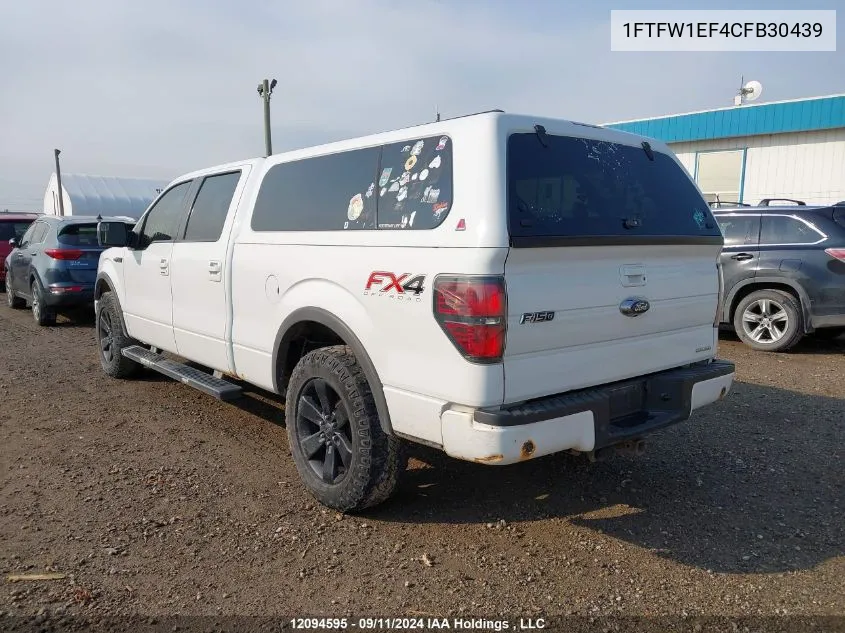 2012 Ford F150 Supercrew VIN: 1FTFW1EF4CFB30439 Lot: 12094595