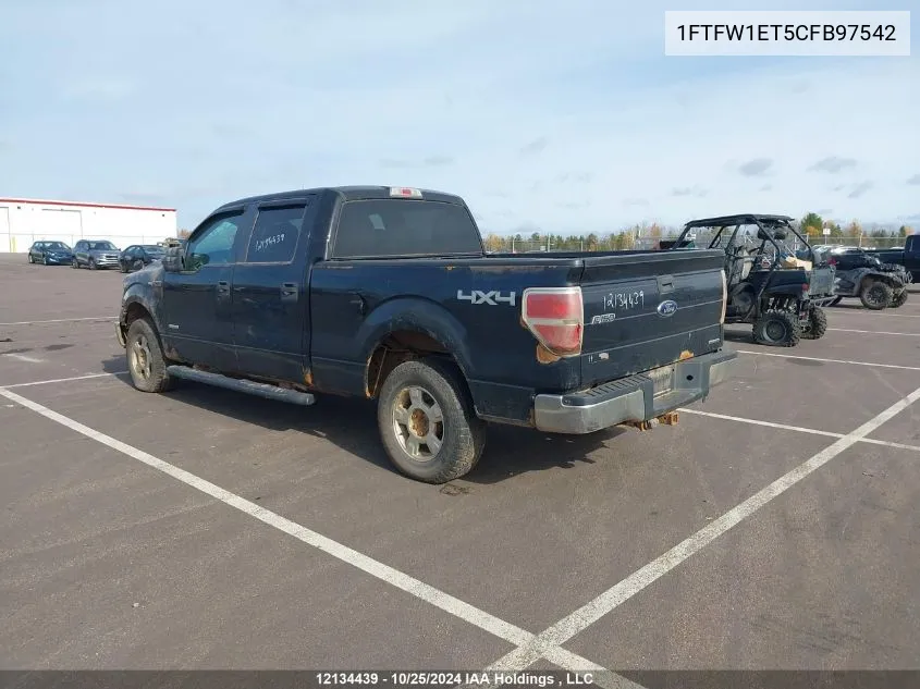 2012 Ford F150 Supercrew VIN: 1FTFW1ET5CFB97542 Lot: 12134439