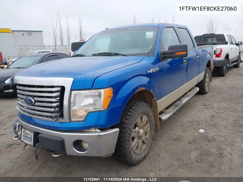 2012 Ford F150 Supercrew VIN: 1FTFW1EF8CKE27060 Lot: 12152941