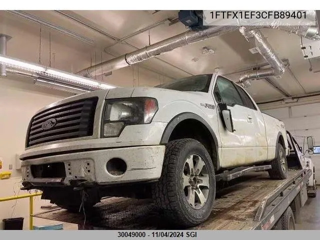 2012 Ford F150 Super Cab VIN: 1FTFX1EF3CFB89401 Lot: 30049000