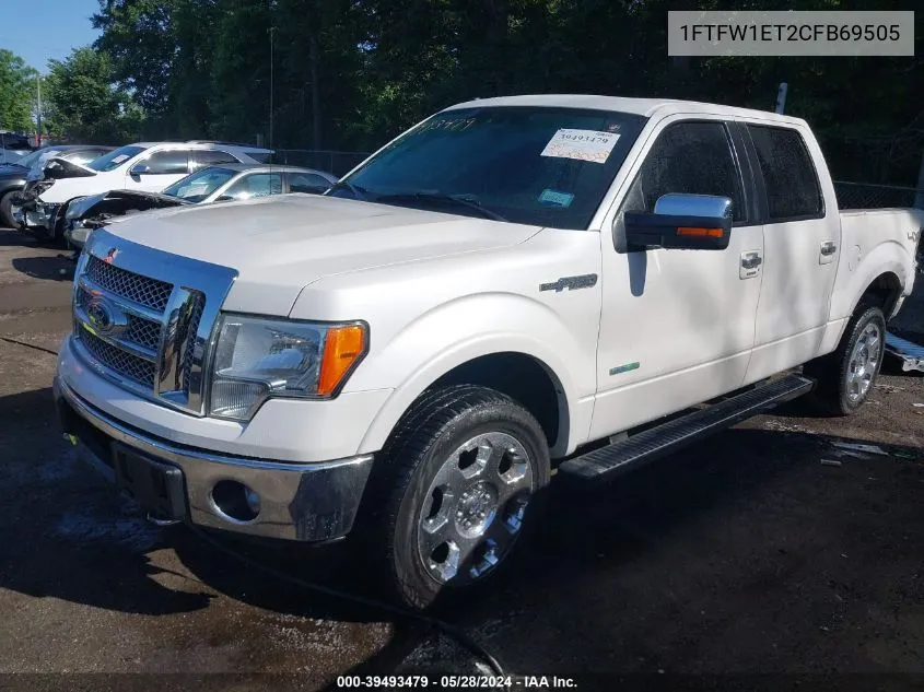 2012 Ford F-150 Lariat VIN: 1FTFW1ET2CFB69505 Lot: 39493479