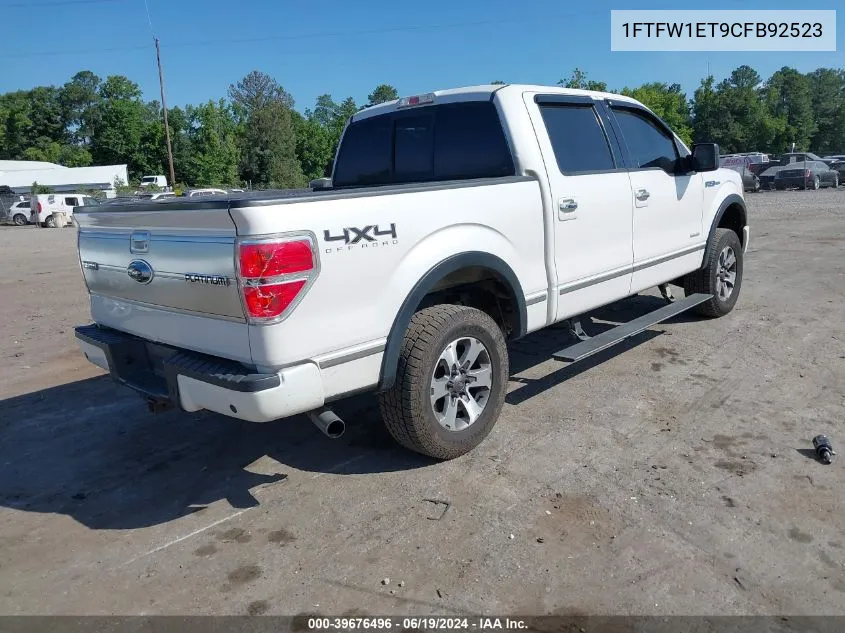 2012 Ford F-150 Supercrew VIN: 1FTFW1ET9CFB92523 Lot: 39676496