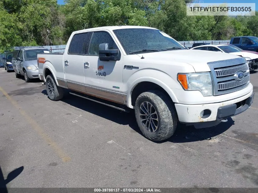 2012 Ford F-150 Platinum VIN: 1FTFW1ET5CFB30505 Lot: 39788137