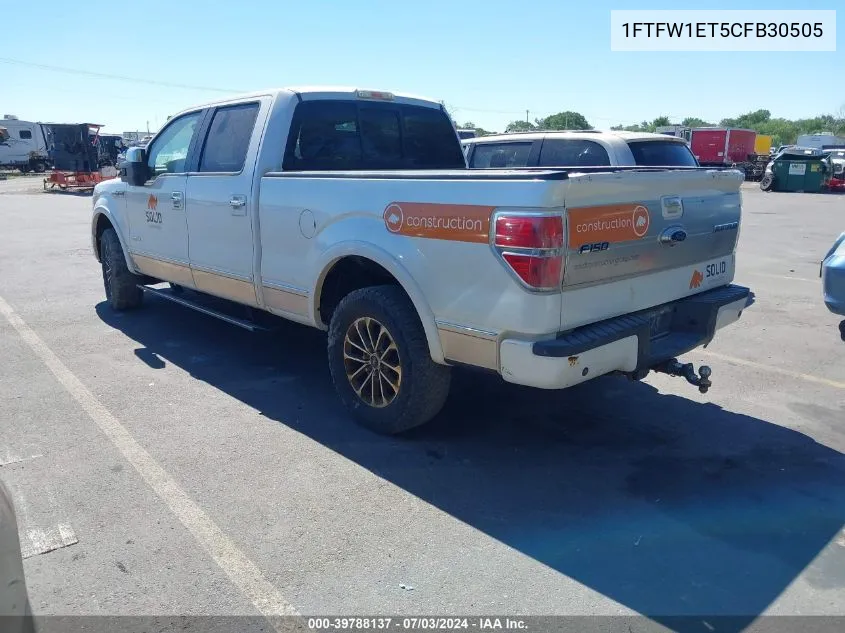 2012 Ford F-150 Platinum VIN: 1FTFW1ET5CFB30505 Lot: 39788137