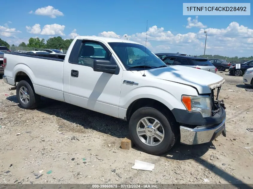 2012 Ford F-150 Xl VIN: 1FTNF1CF4CKD28492 Lot: 39860675