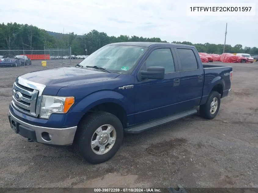 2012 Ford F-150 Xlt VIN: 1FTFW1EF2CKD01597 Lot: 39872259