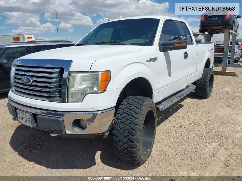 1FTFX1EF8CKD13668 2012 Ford F-150 Xlt