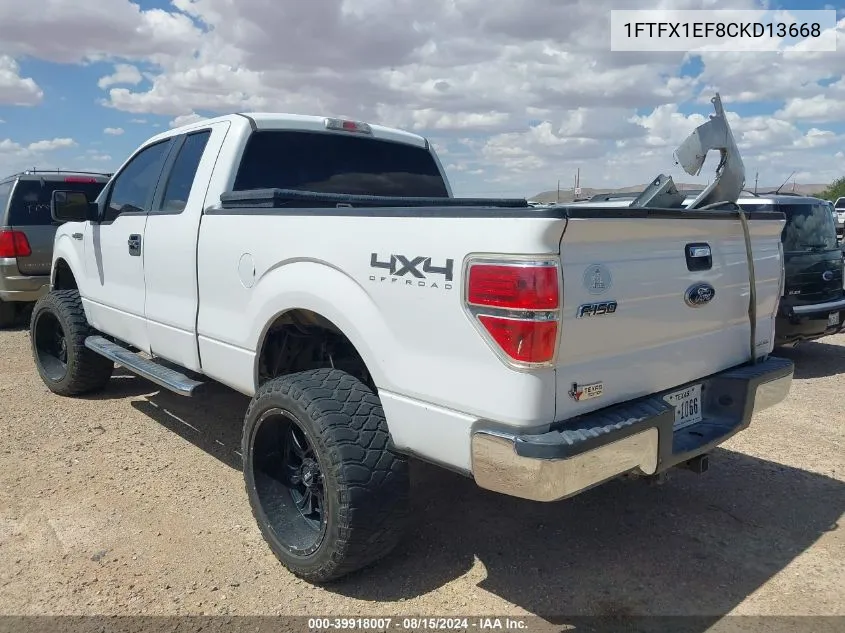 1FTFX1EF8CKD13668 2012 Ford F-150 Xlt