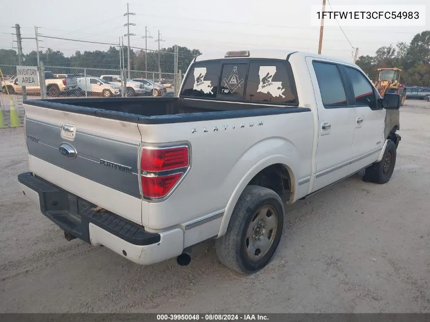 2012 Ford F-150 Platinum VIN: 1FTFW1ET3CFC54983 Lot: 39950048