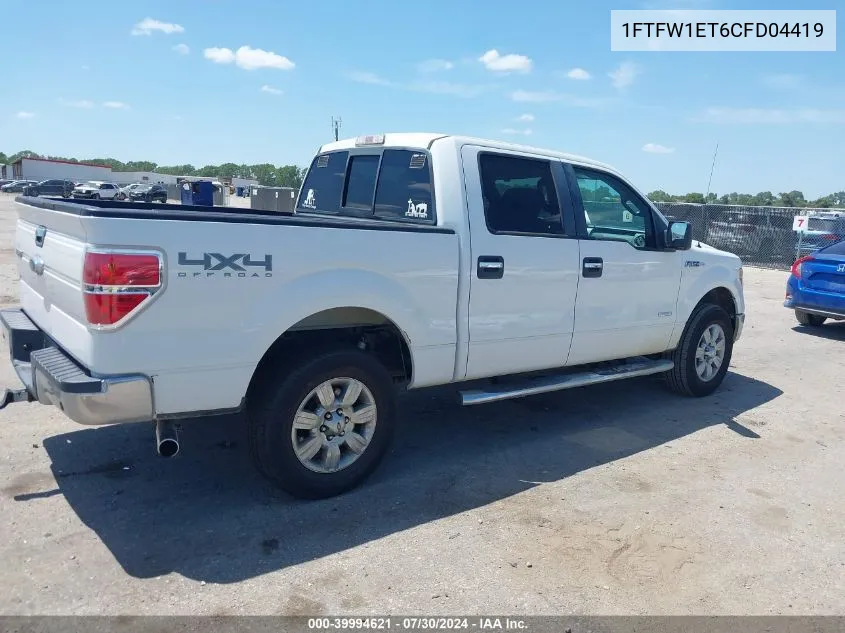 2012 Ford F-150 Xlt VIN: 1FTFW1ET6CFD04419 Lot: 39994621