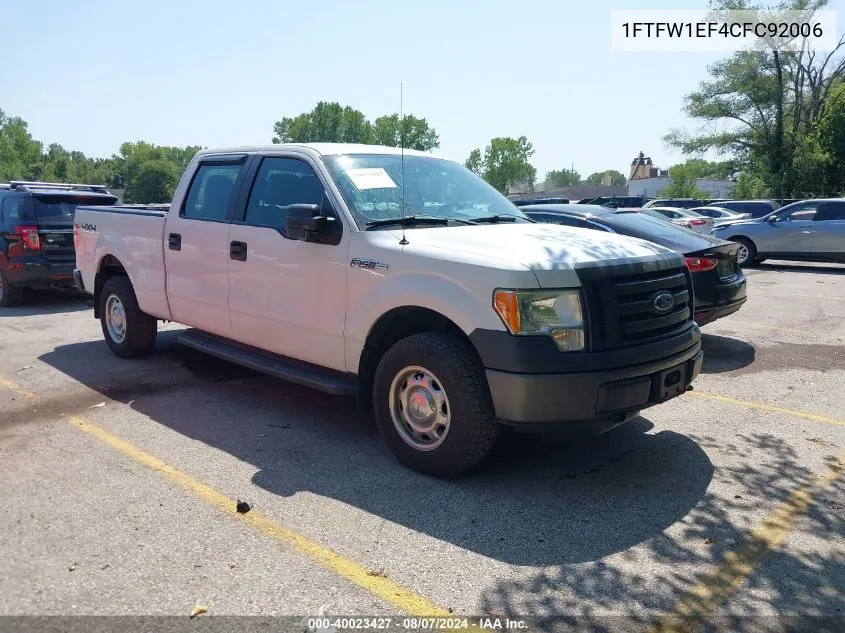 2012 Ford F-150 Xl VIN: 1FTFW1EF4CFC92006 Lot: 40023427