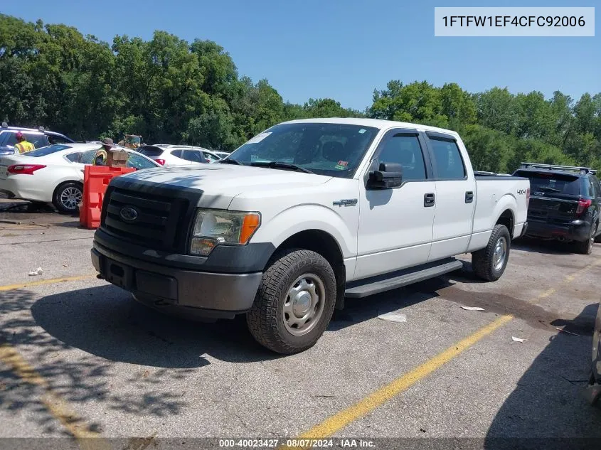 2012 Ford F-150 Xl VIN: 1FTFW1EF4CFC92006 Lot: 40023427