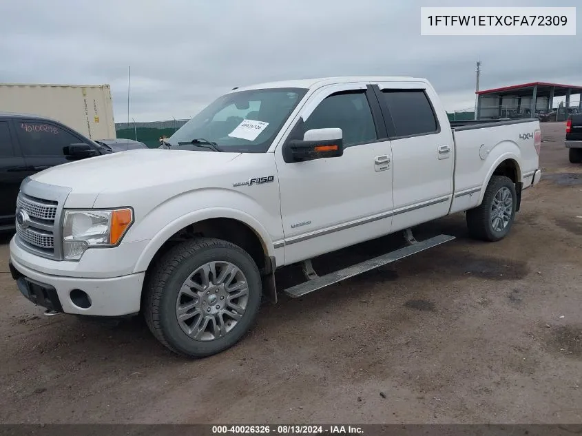 2012 Ford F-150 Platinum VIN: 1FTFW1ETXCFA72309 Lot: 40026326