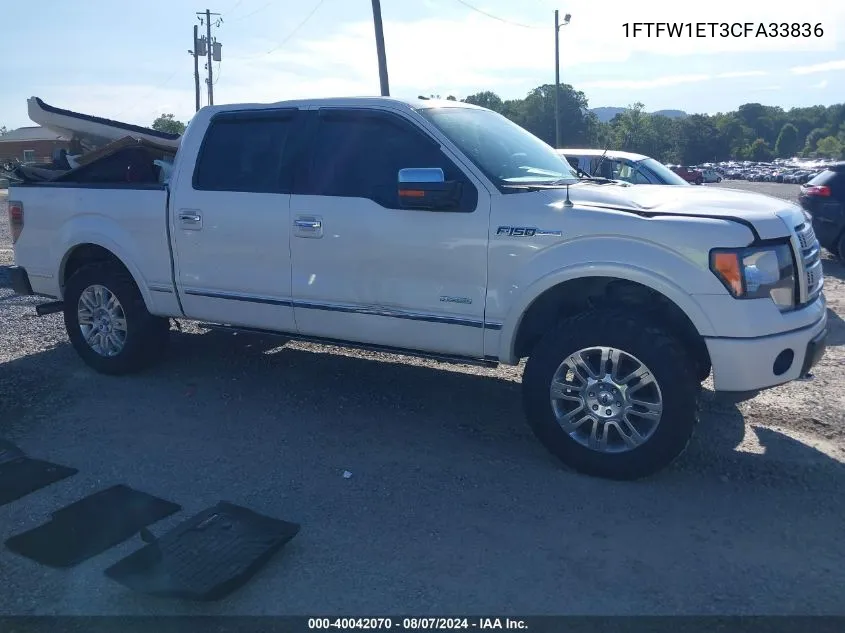 2012 Ford F-150 Platinum VIN: 1FTFW1ET3CFA33836 Lot: 40042070