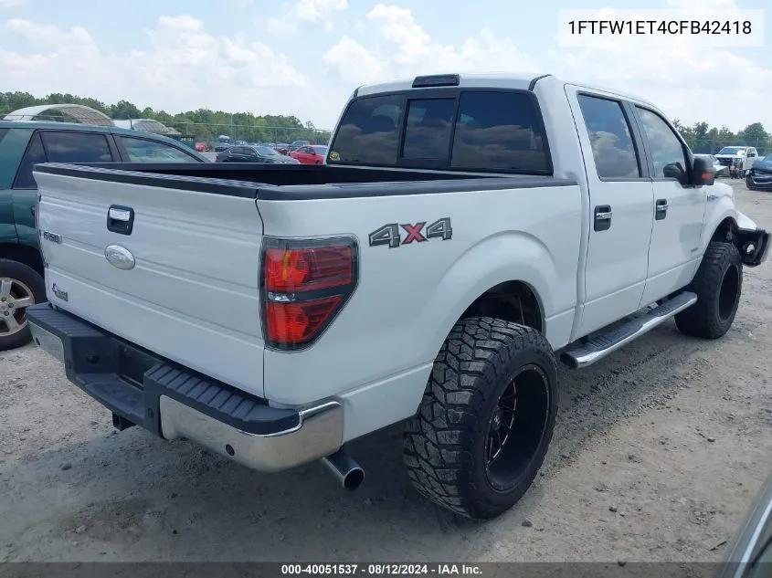 1FTFW1ET4CFB42418 2012 Ford F-150 Xlt