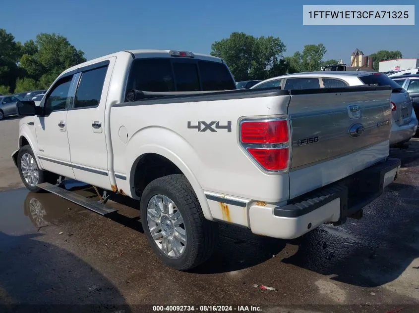 1FTFW1ET3CFA71325 2012 Ford F-150 Platinum