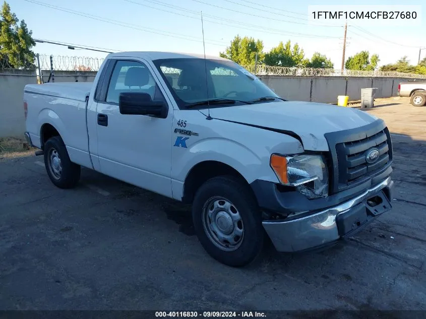 2012 Ford F-150 Xl VIN: 1FTMF1CM4CFB27680 Lot: 40116830