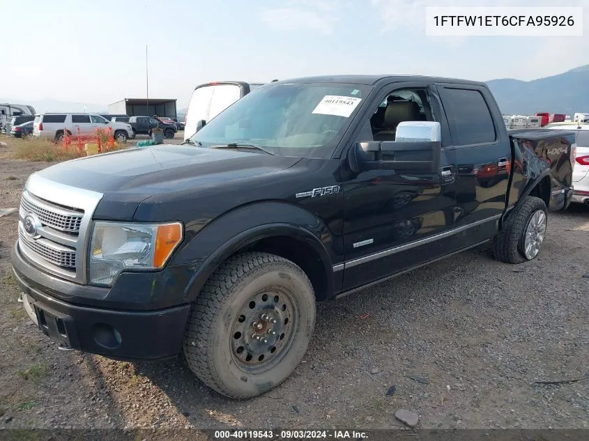 2012 Ford F-150 Platinum VIN: 1FTFW1ET6CFA95926 Lot: 40119543