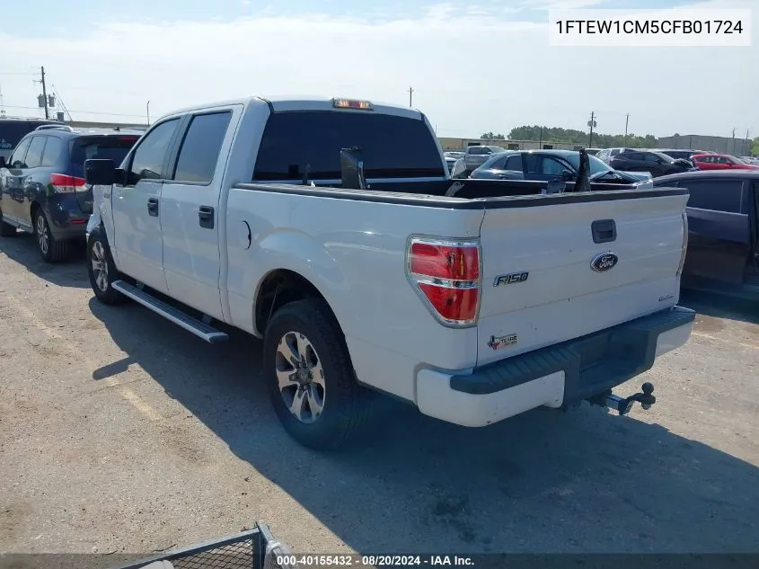 2012 Ford F-150 Xlt VIN: 1FTEW1CM5CFB01724 Lot: 40155432