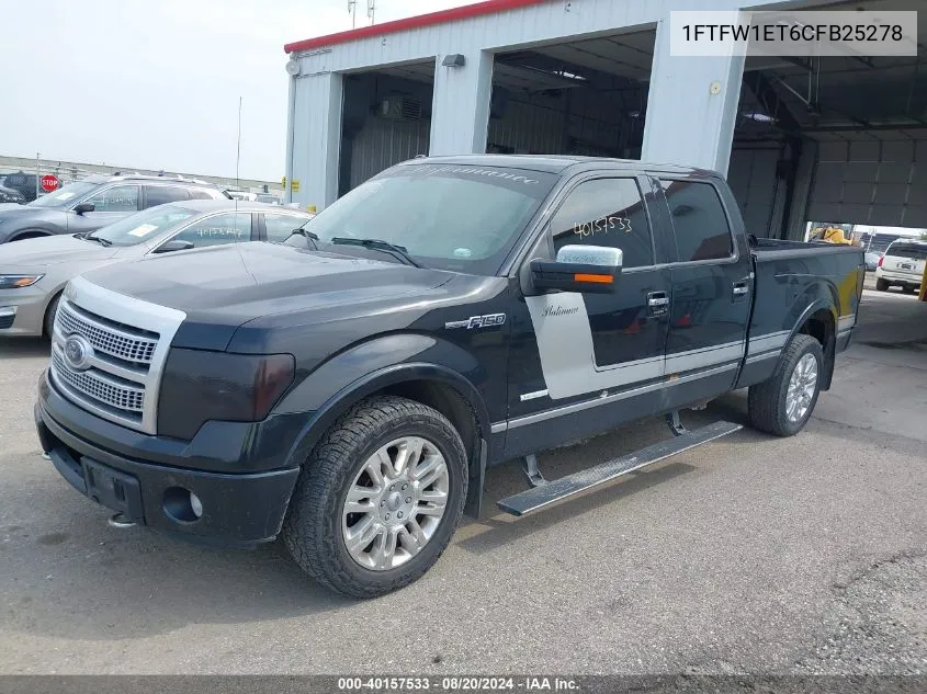 1FTFW1ET6CFB25278 2012 Ford F-150 Platinum