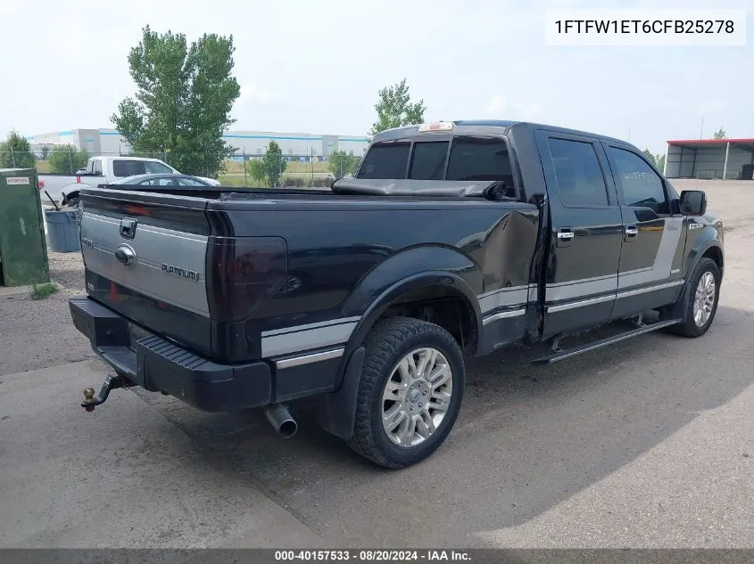 2012 Ford F-150 Platinum VIN: 1FTFW1ET6CFB25278 Lot: 40157533