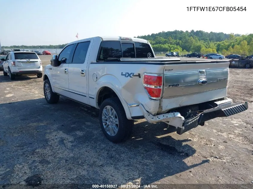 2012 Ford F-150 Platinum VIN: 1FTFW1E67CFB05454 Lot: 40158927