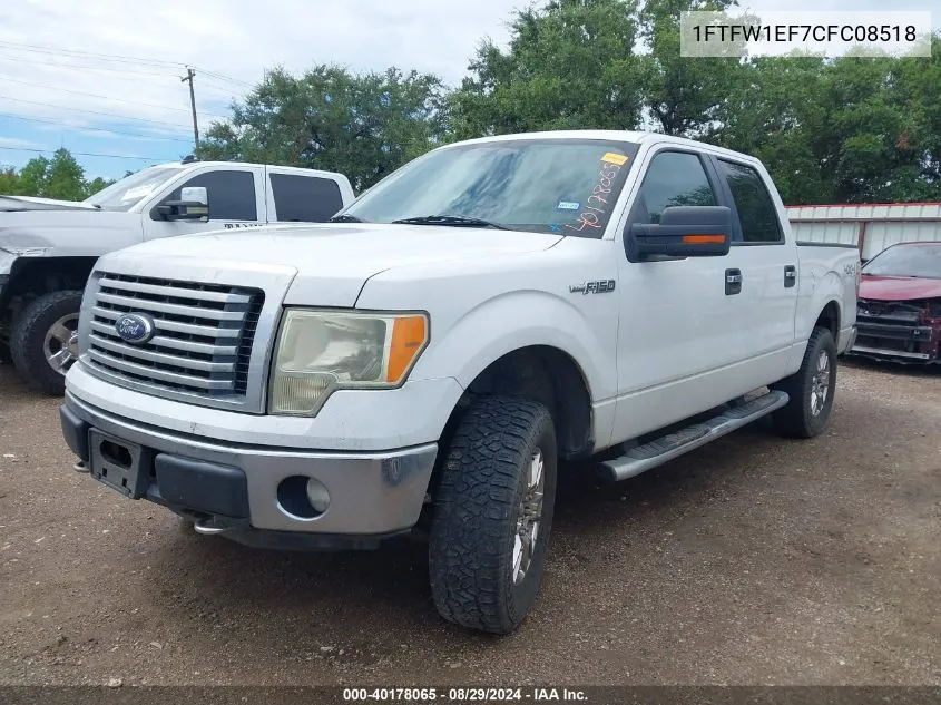 2012 Ford F-150 Xlt VIN: 1FTFW1EF7CFC08518 Lot: 40178065