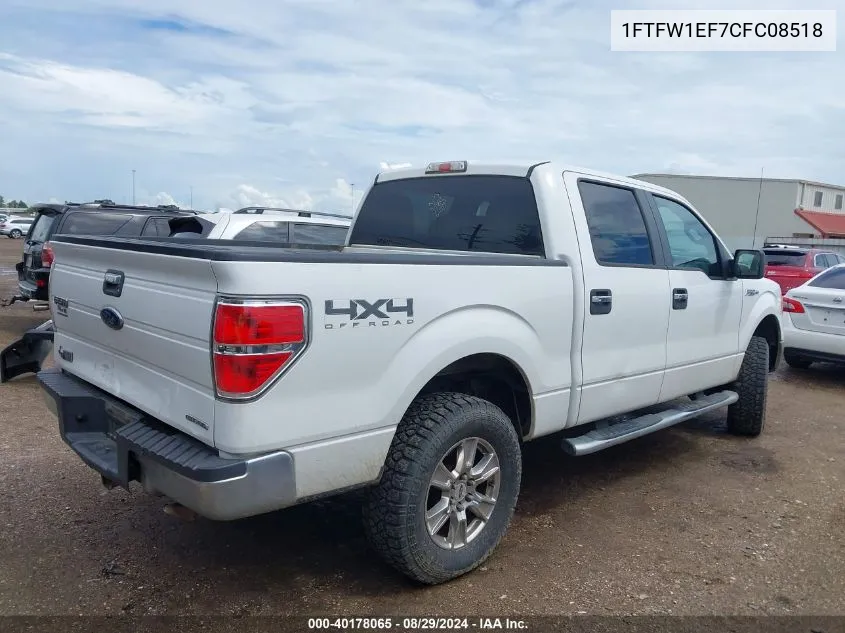 1FTFW1EF7CFC08518 2012 Ford F-150 Xlt