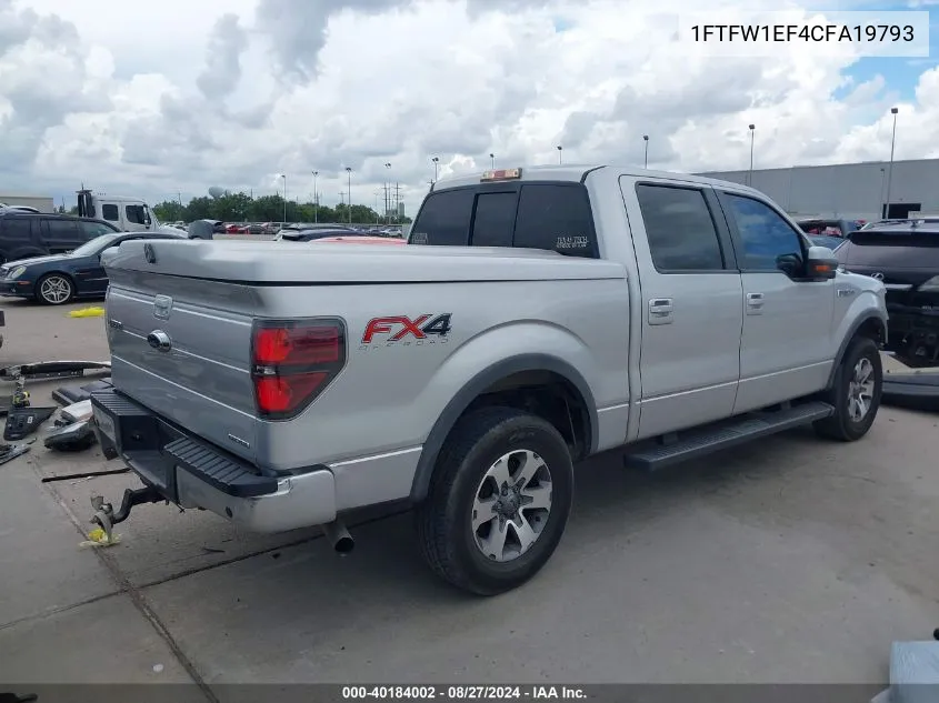 2012 Ford F-150 Fx4 VIN: 1FTFW1EF4CFA19793 Lot: 40184002