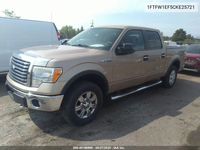 2012 Ford F-150 Xlt VIN: 1FTFW1EF5CKE25721 Lot: 40196998